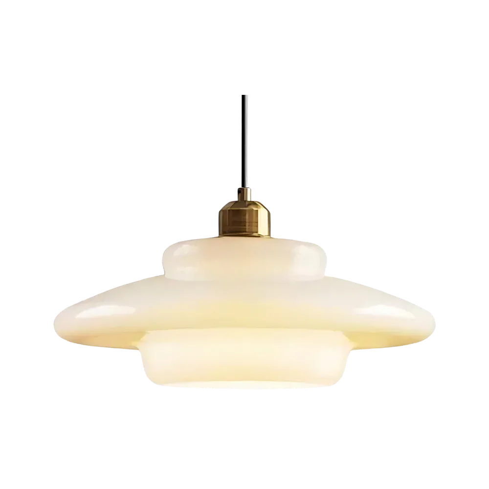 Luminaire suspendu avec verre opalin à plusieurs couches et douce lumière d’ambiance