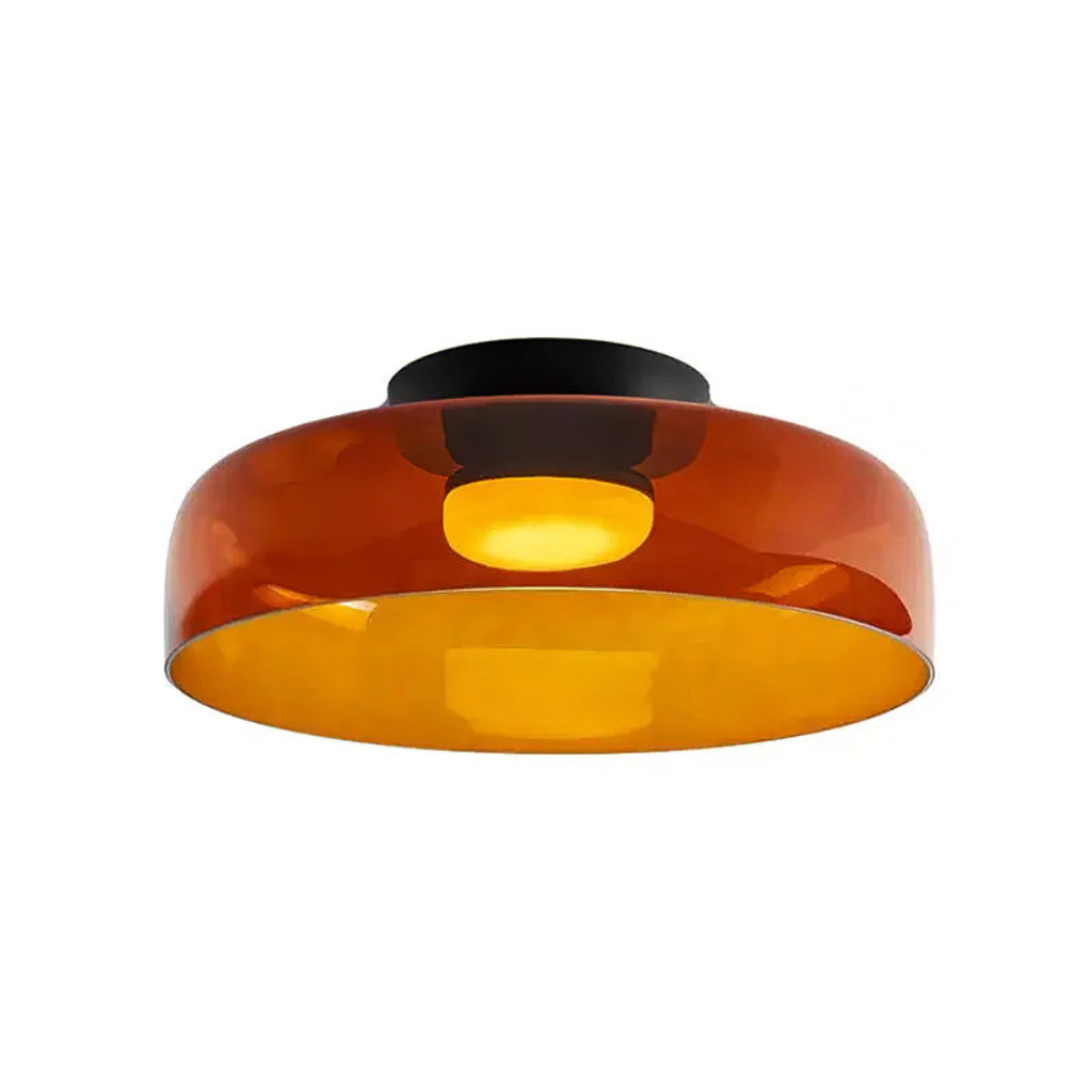 Plafonnier LED avec abat-jour en verre stratifié, style mi-siècle, pour chambre et couloir