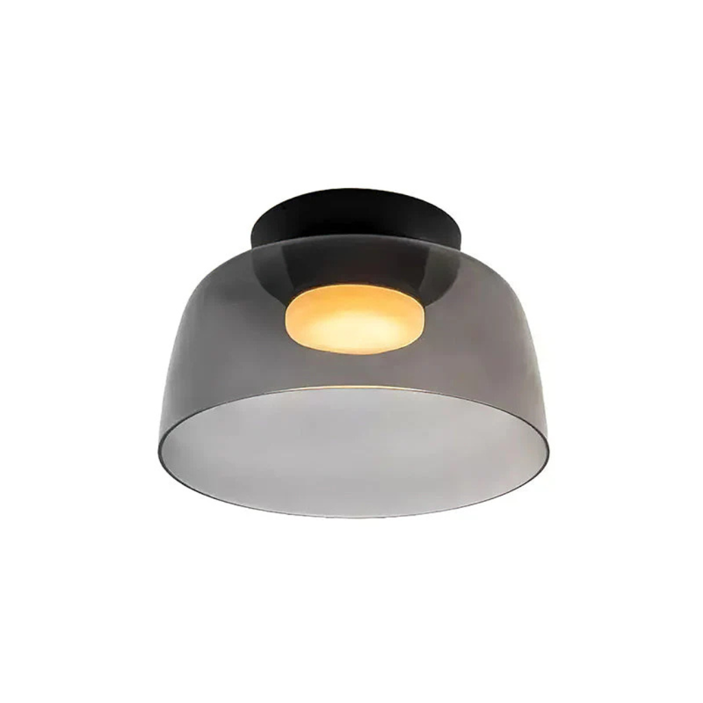 Plafonnier LED avec abat-jour en verre stratifié, style mi-siècle, pour chambre et couloir