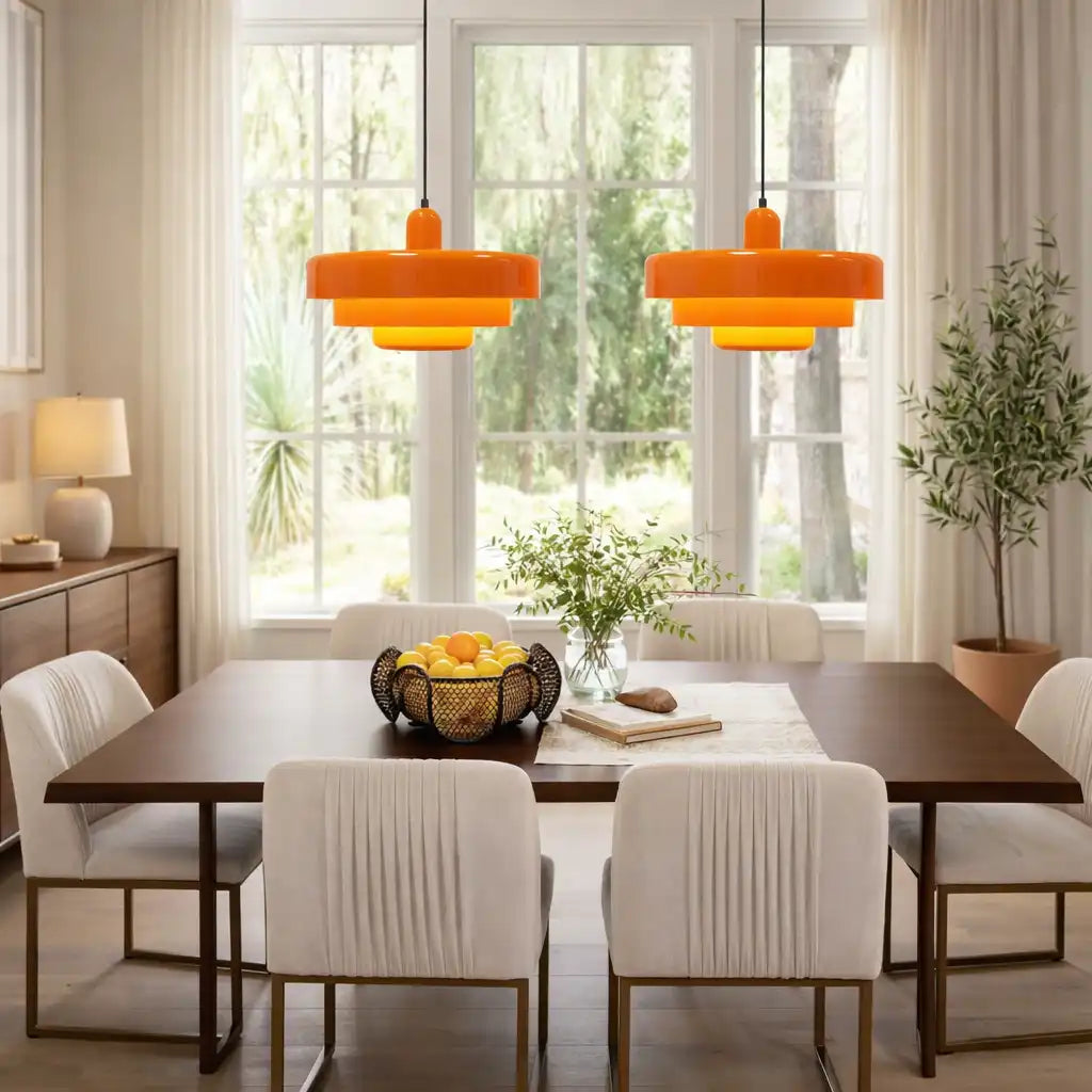 Pendant Light with Adjustable Suspension Mid-Century Modern Iron Shade