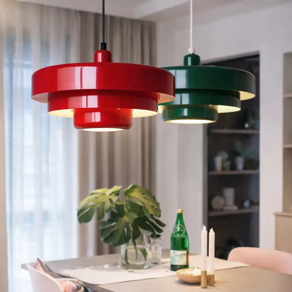 Suspension avec abat-jour en fer réglable de style moderne du milieu du siècle
