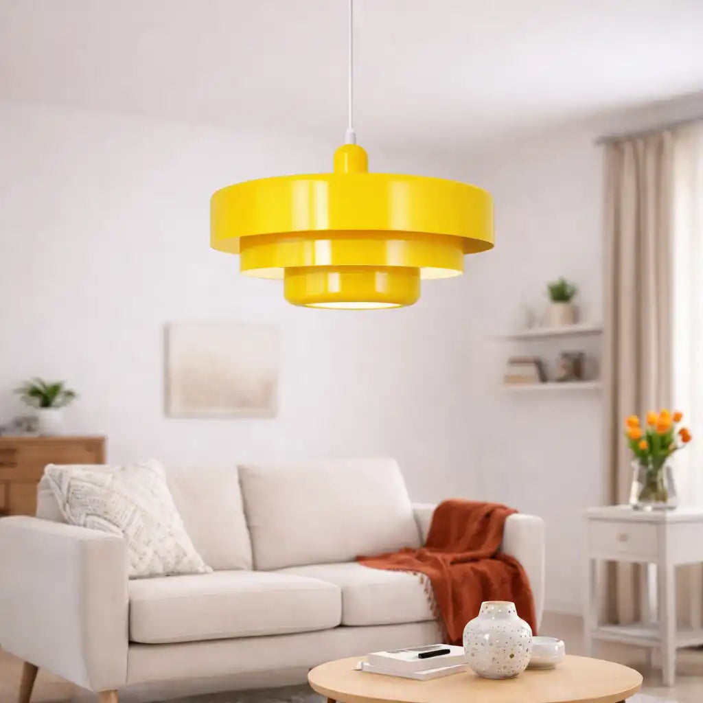 Pendant Light with Adjustable Suspension Mid-Century Modern Iron Shade