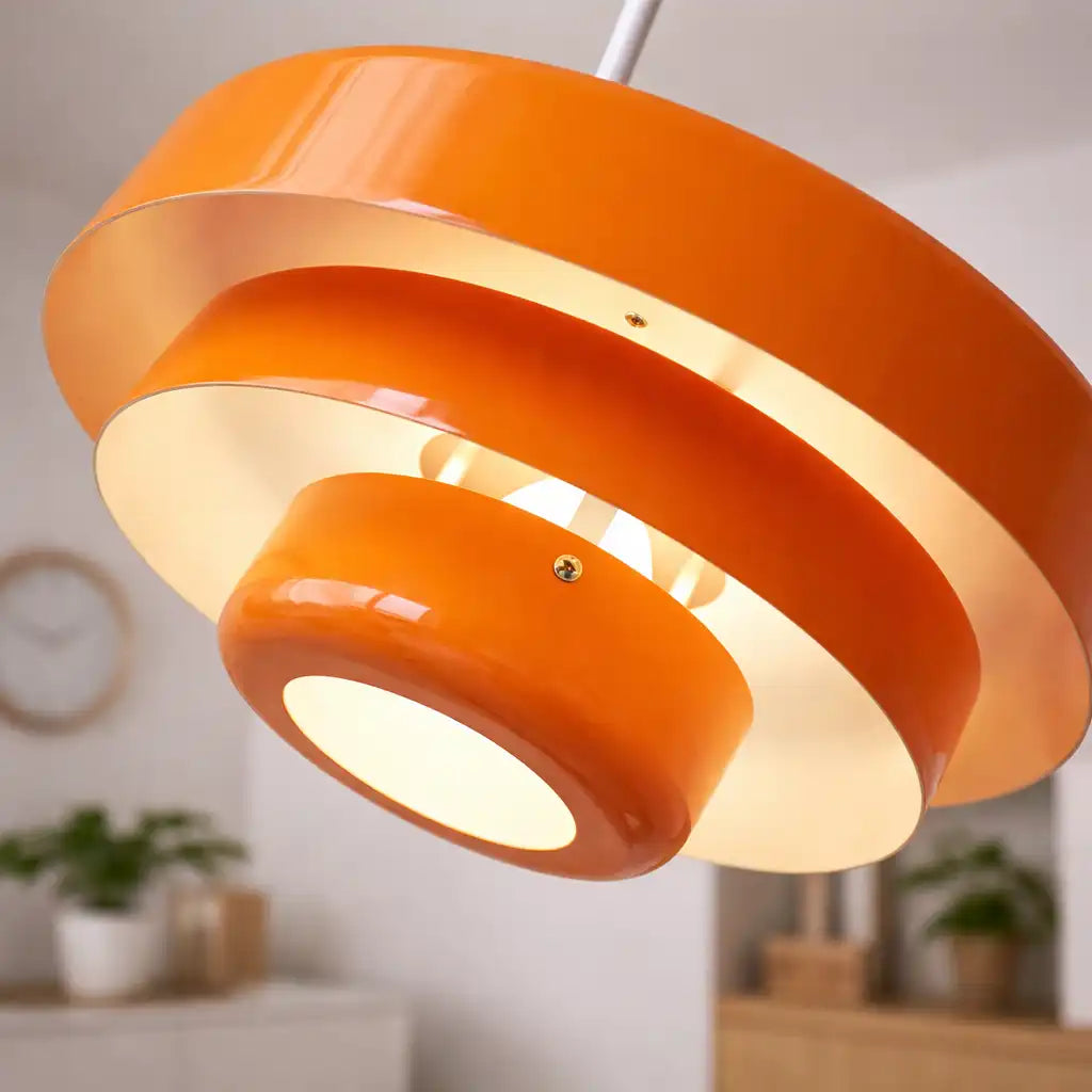 Pendant Light with Adjustable Suspension Mid-Century Modern Iron Shade