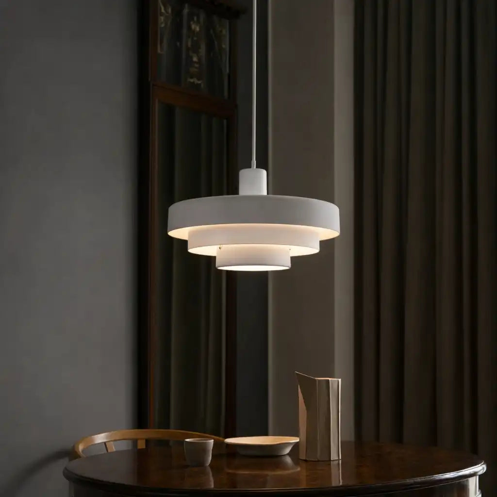Pendant Light with Adjustable Suspension Mid-Century Modern Iron Shade