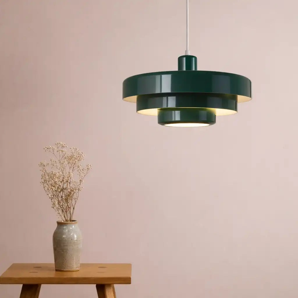 Pendant Light with Adjustable Suspension Mid-Century Modern Iron Shade