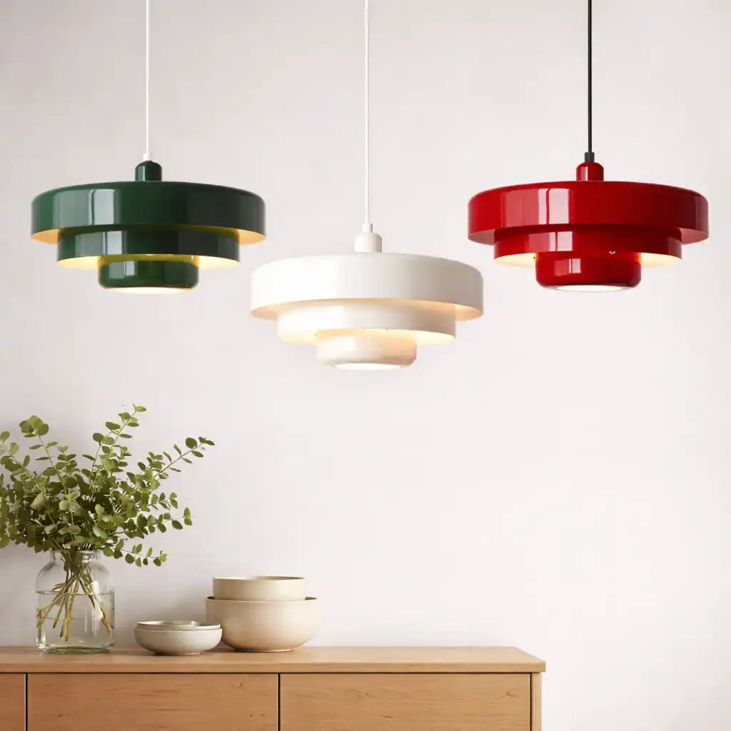 Pendant Light with Adjustable Suspension Mid-Century Modern Iron Shade