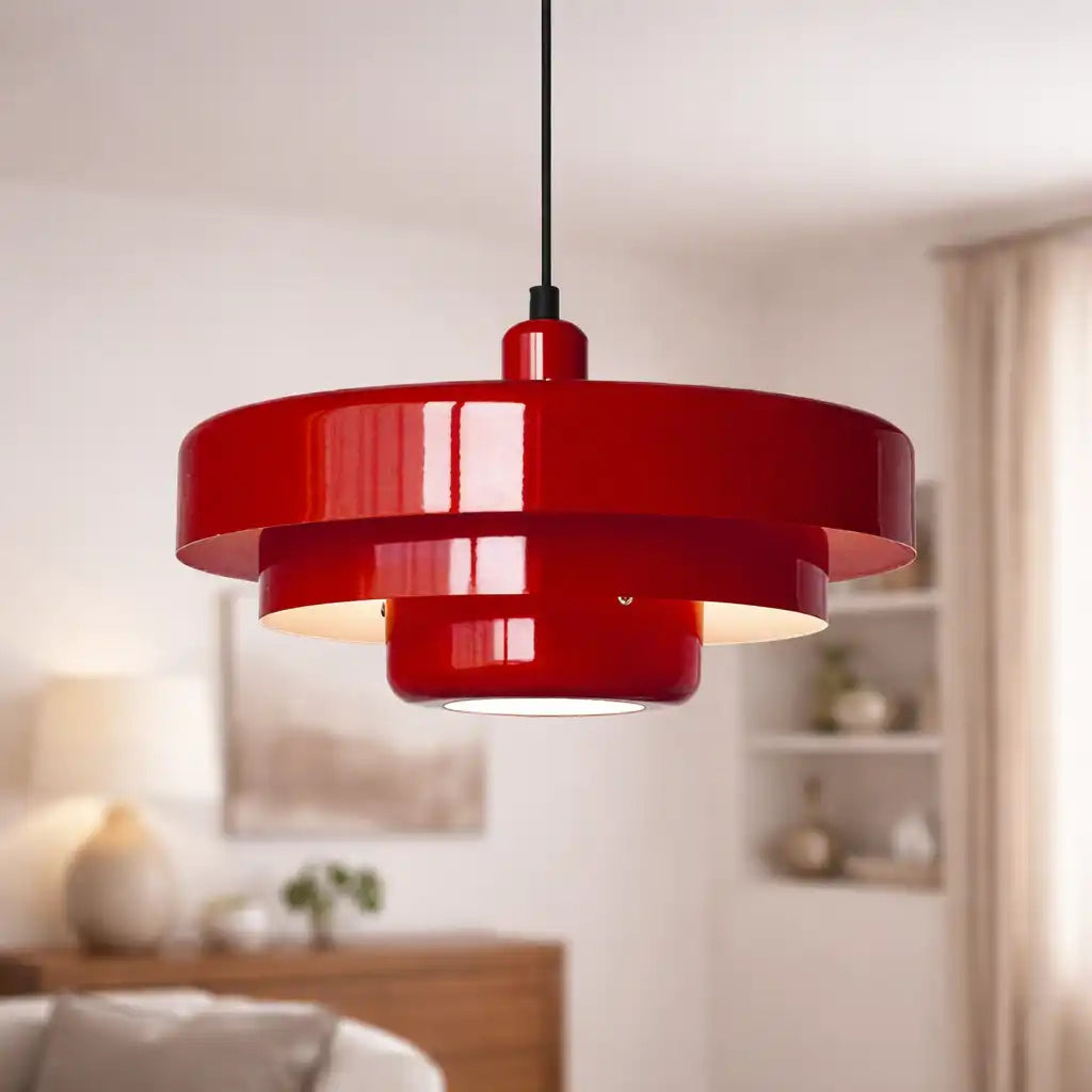 Pendant Light with Adjustable Suspension Mid-Century Modern Iron Shade