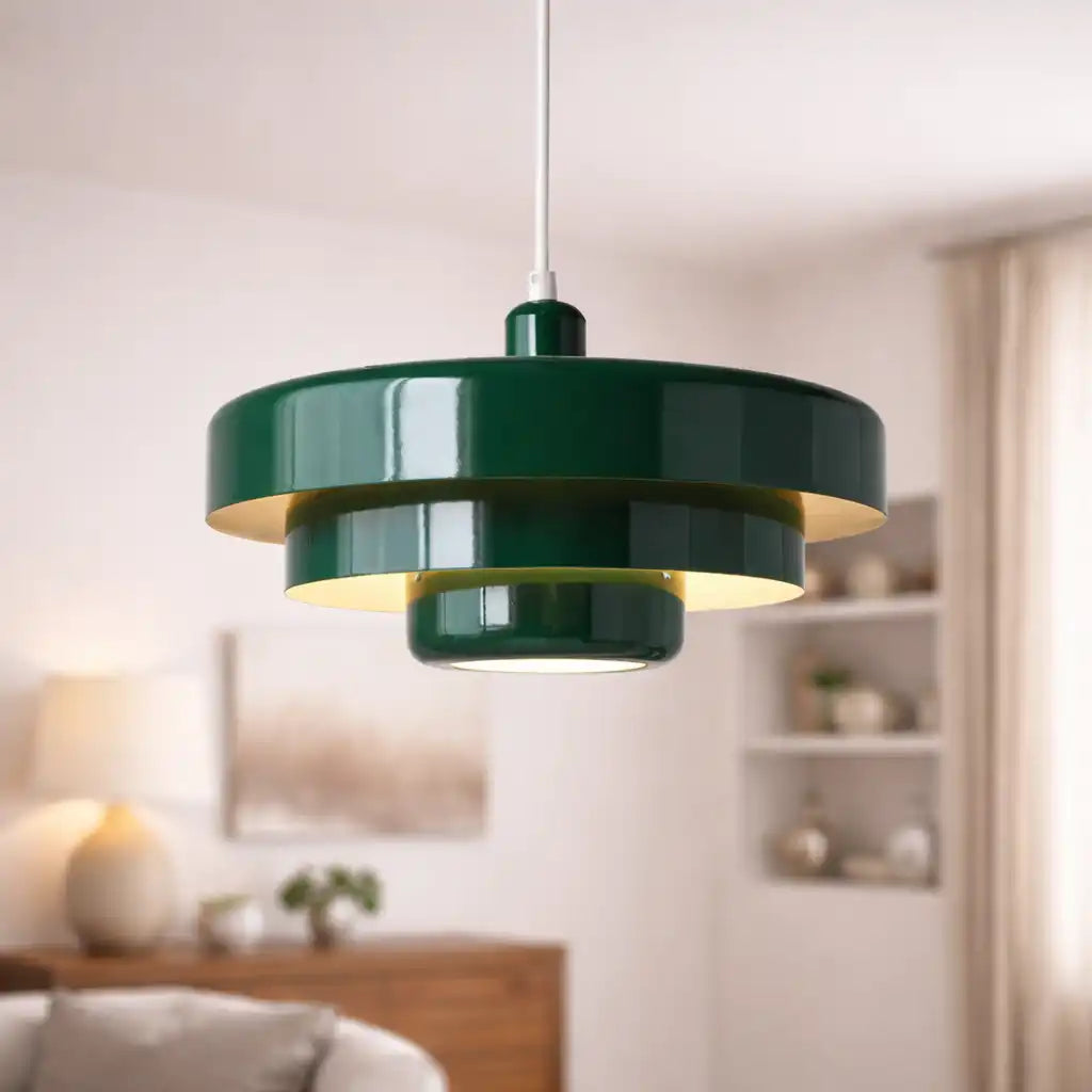 Pendant Light with Adjustable Suspension Mid-Century Modern Iron Shade