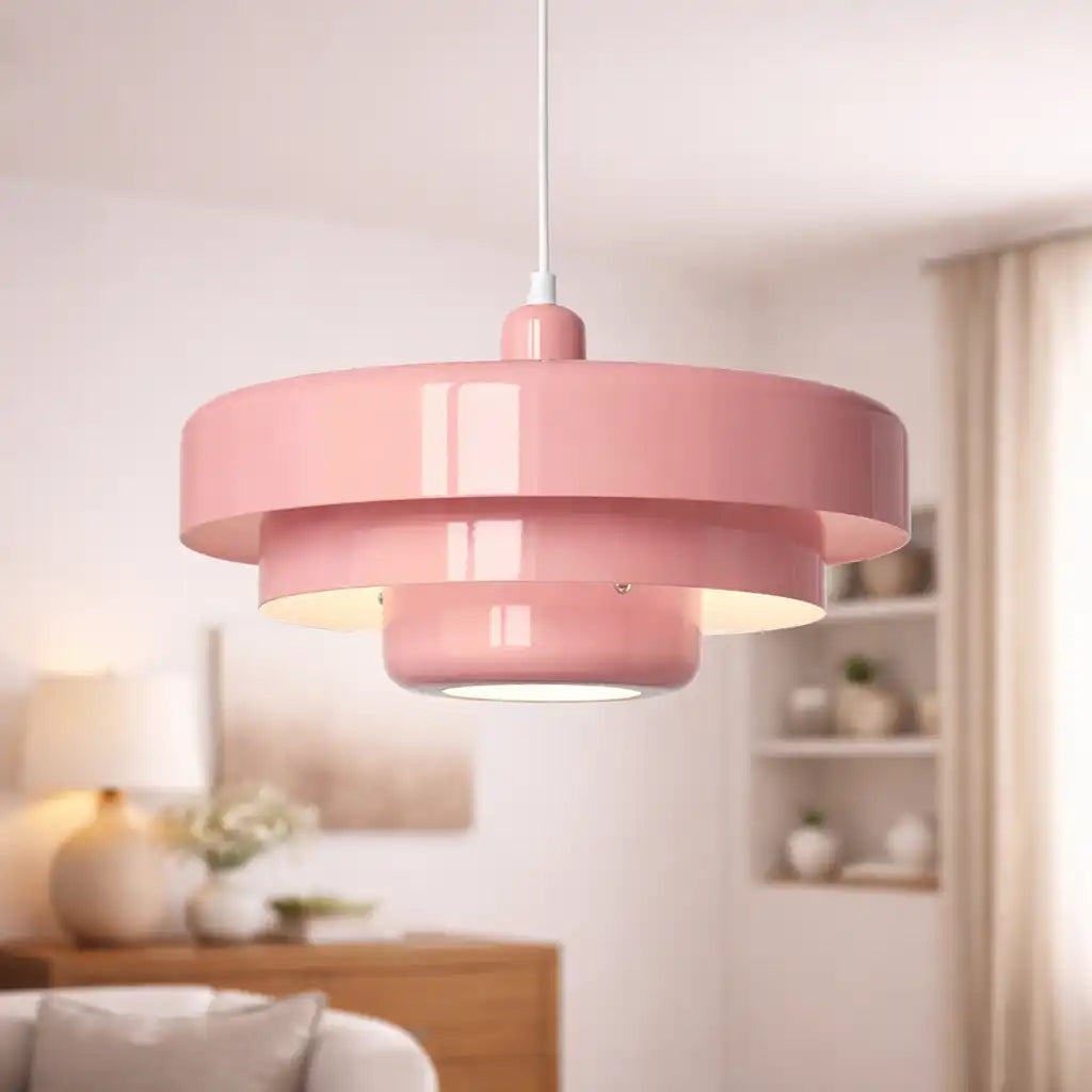 Pendant Light with Adjustable Suspension Mid-Century Modern Iron Shade