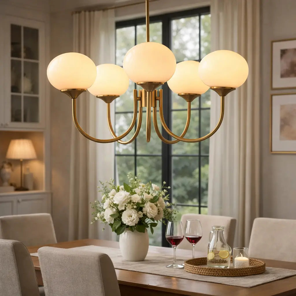 Glass Bubble Chandelier with Sculptural Blown Shades and Modern Lighting Design