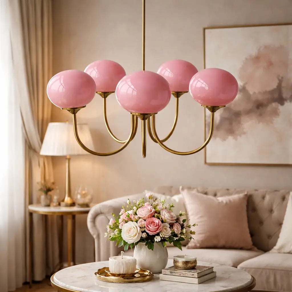 Glass Bubble Chandelier with Sculptural Blown Shades and Modern Lighting Design