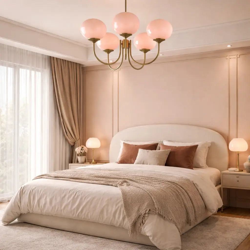Glass Bubble Chandelier with Sculptural Blown Shades and Modern Lighting Design