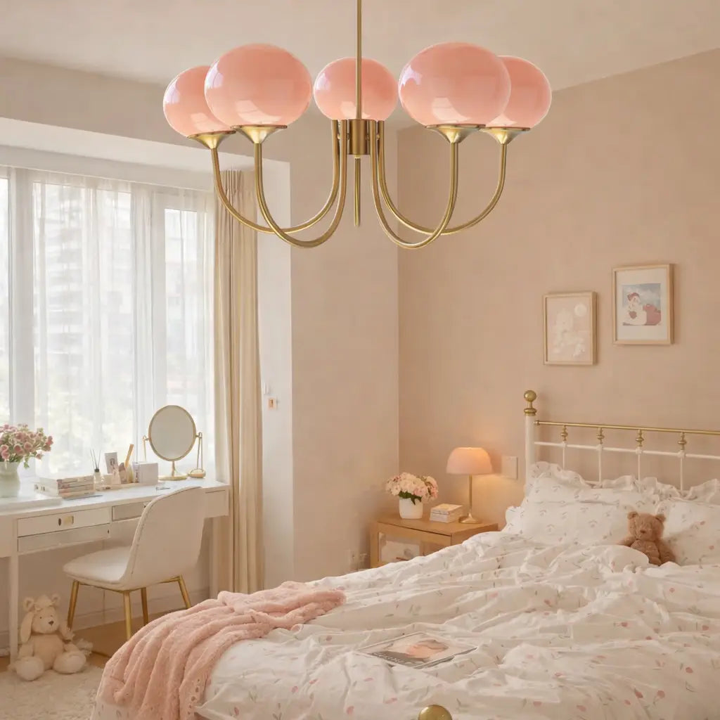 Glass Bubble Chandelier with Sculptural Blown Shades and Modern Lighting Design