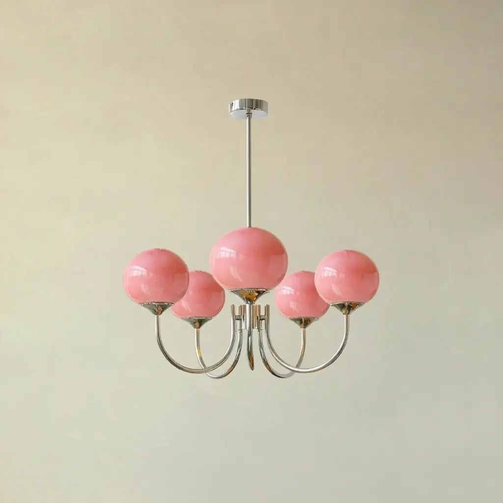 Glass Bubble Chandelier with Sculptural Blown Shades and Modern Lighting Design