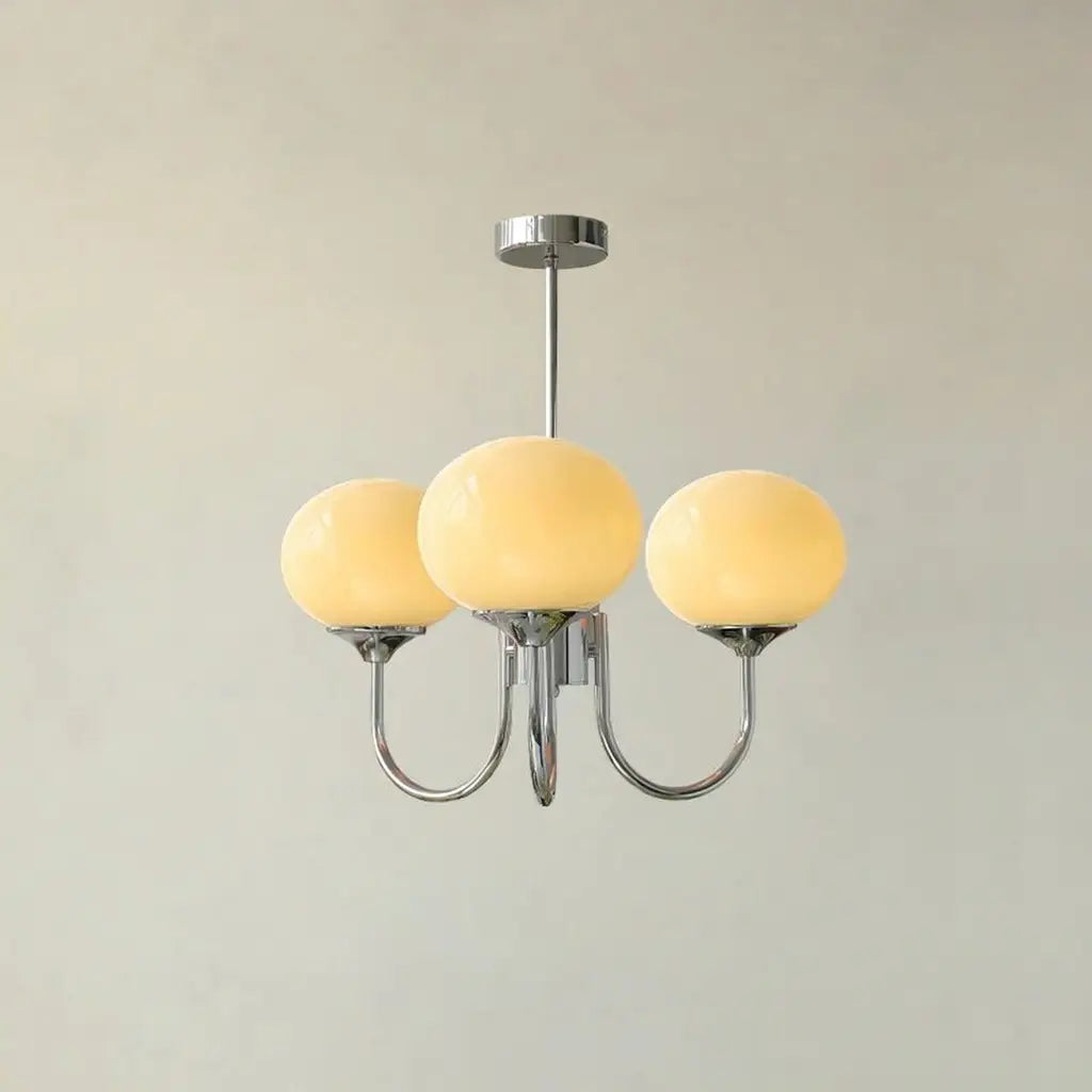 Glass Bubble Chandelier with Sculptural Blown Shades and Modern Lighting Design