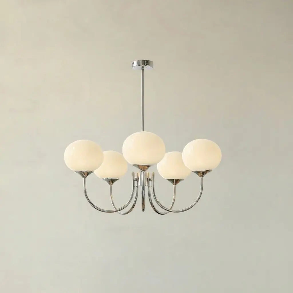 Glass Bubble Chandelier with Sculptural Blown Shades and Modern Lighting Design
