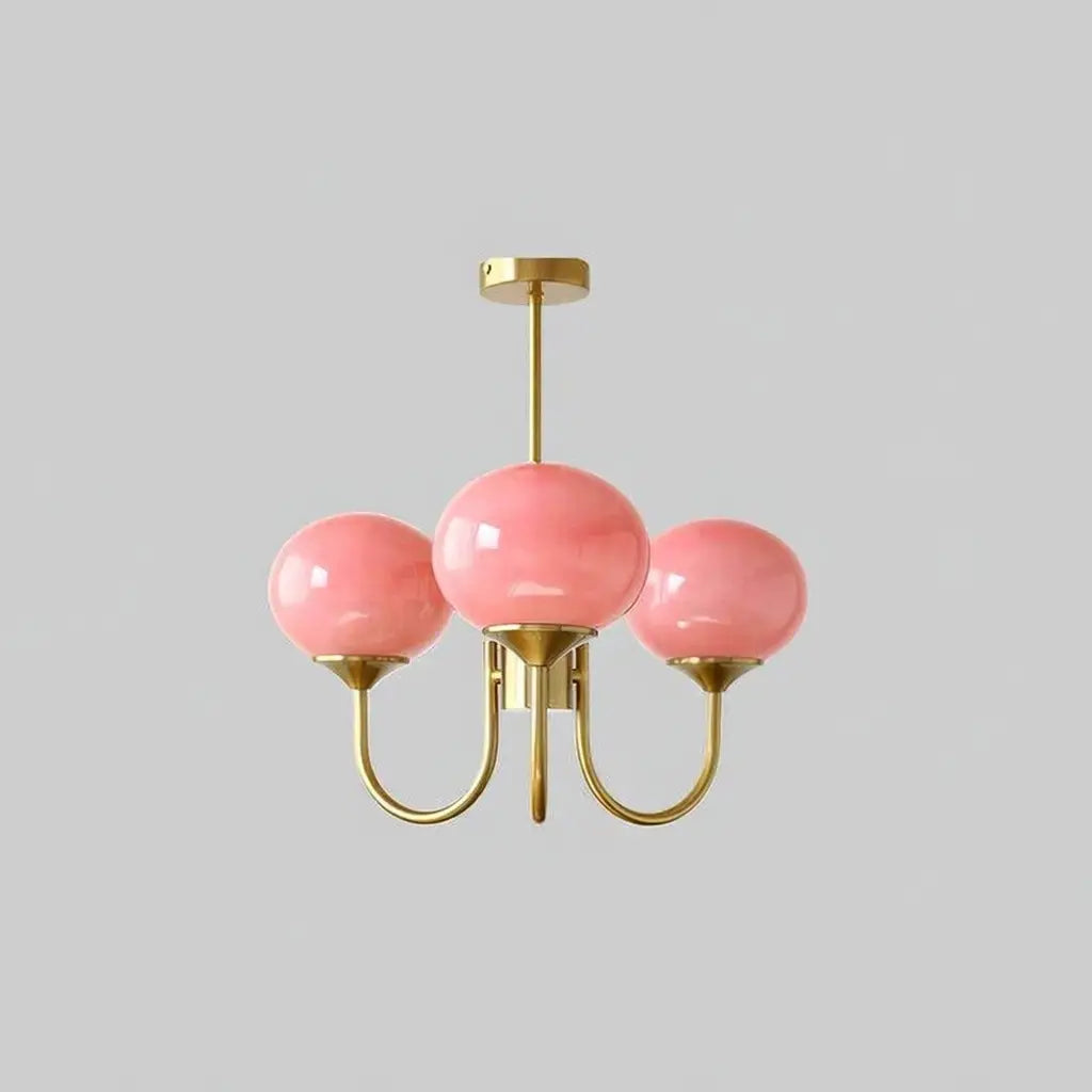 Glass Bubble Chandelier with Sculptural Blown Shades and Modern Lighting Design