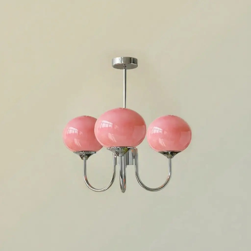 Glass Bubble Chandelier with Sculptural Blown Shades and Modern Lighting Design