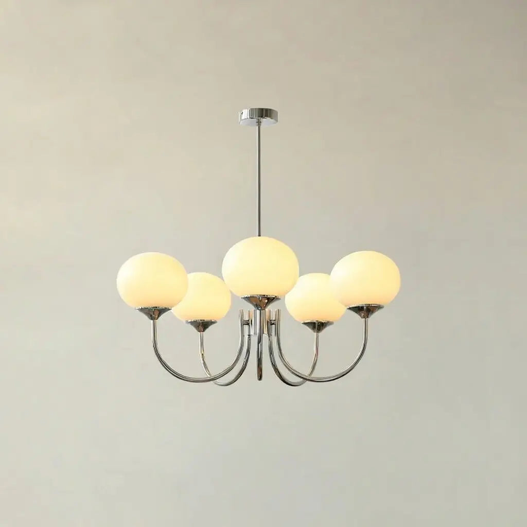 Glass Bubble Chandelier with Sculptural Blown Shades and Modern Lighting Design