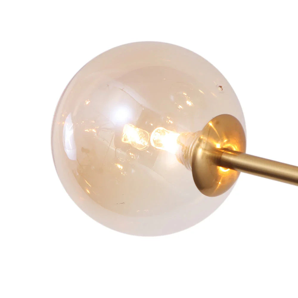 Kronleuchter im Mid-Century-Stil, Sputnik-Design mit 15 Glaskugeln und kugelförmigem Zentrum