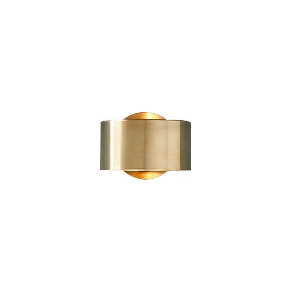 Aplique de pared con diseño de anillo dorado moderno de mediados de siglo y perfil circular escultural