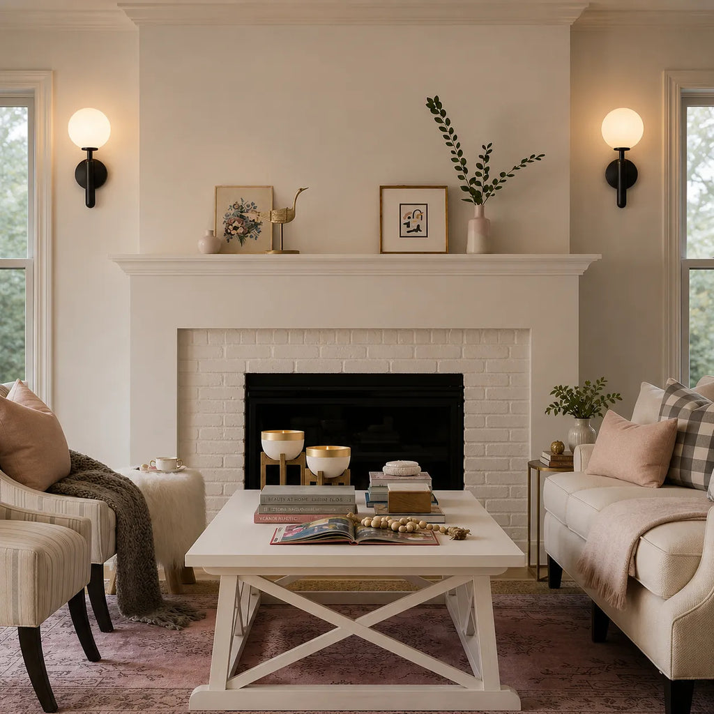 Lounge Wall Lights with Frosted Glass Globe and Mid-Century Metal Arm