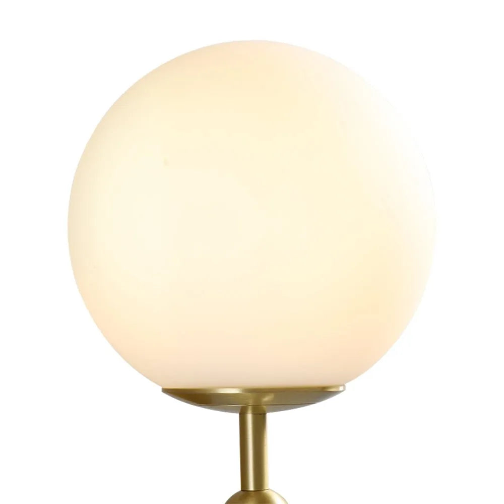Lounge Wall Lights with Frosted Glass Globe and Mid-Century Metal Arm