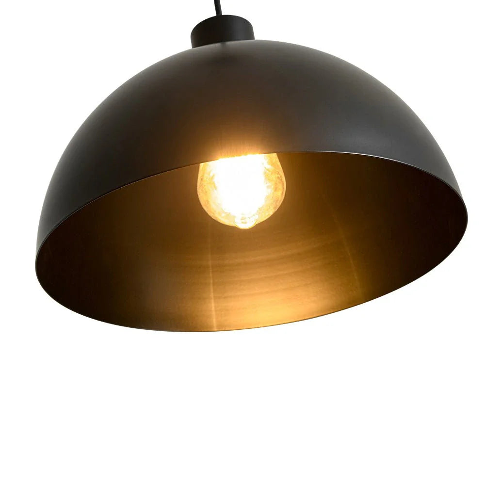 Suspension Vivian mi-siècle industrielle en métal, forme dôme