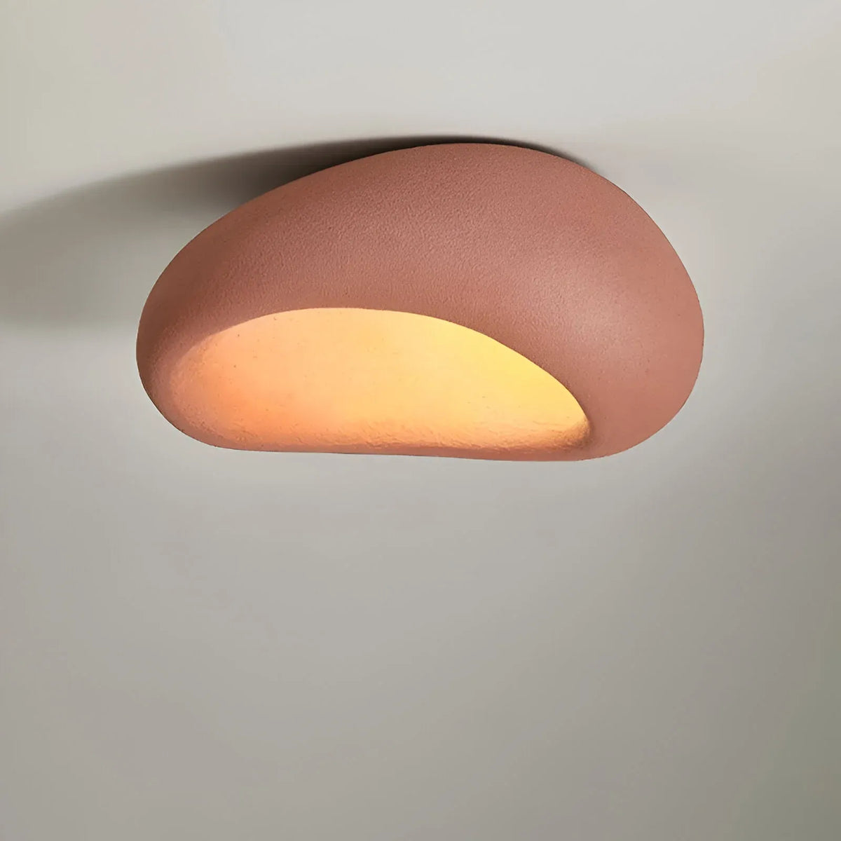 Oyster Light with Organic Textured Design Flush Mount Ceiling Light for Bedrooms and Living Rooms