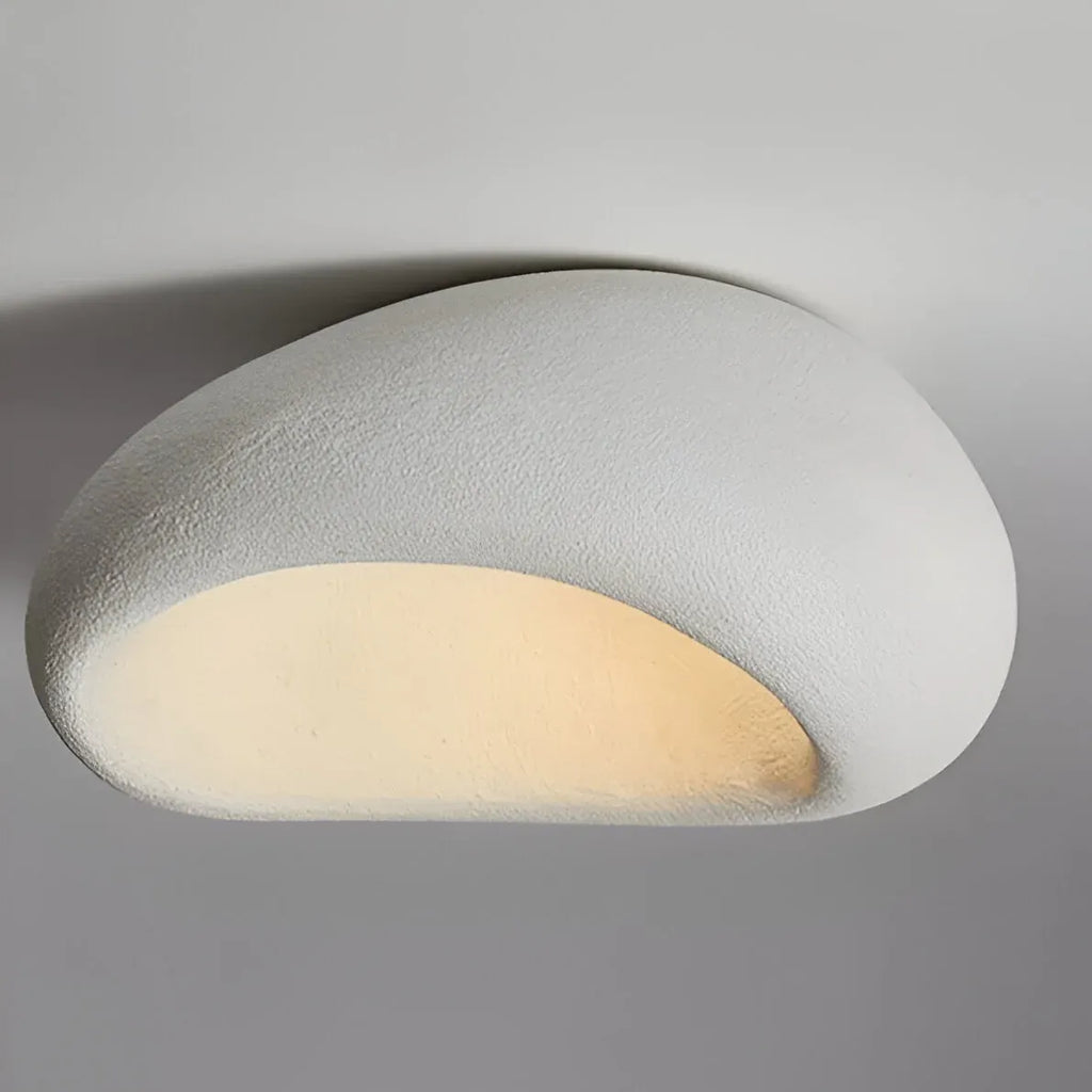 Oyster Light with Organic Textured Design Flush Mount Ceiling Light for Bedrooms and Living Rooms