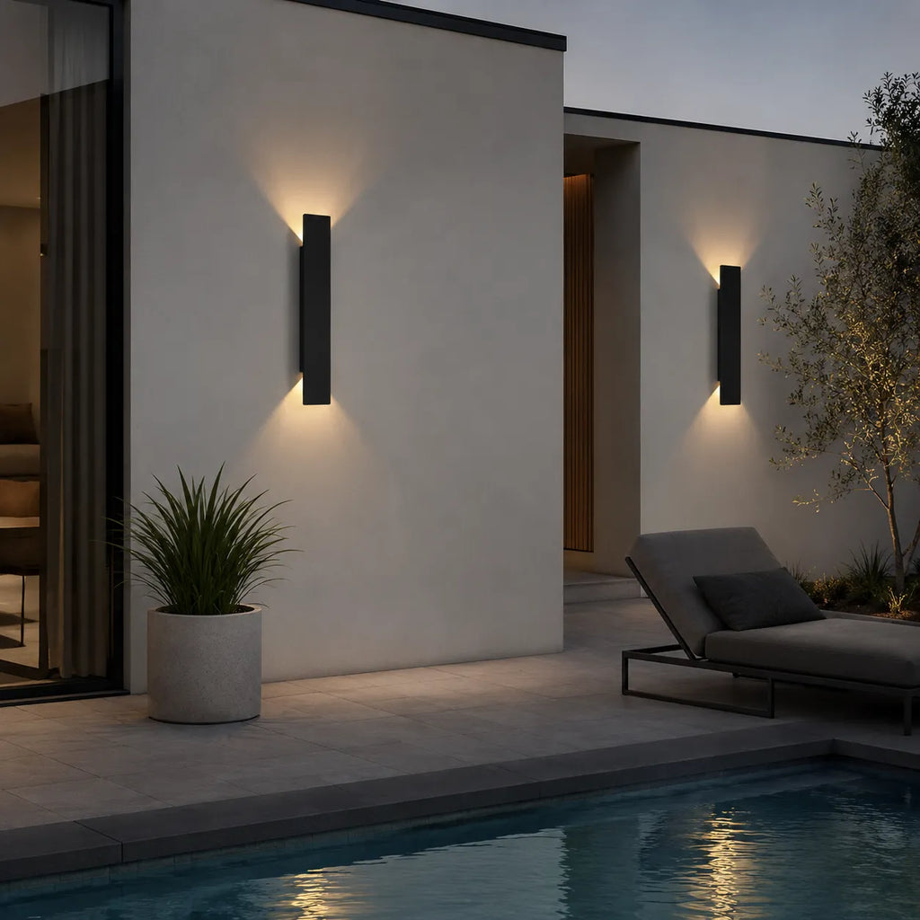Lampada da parete per esterni minimalista Linden in alluminio, LED IP65
