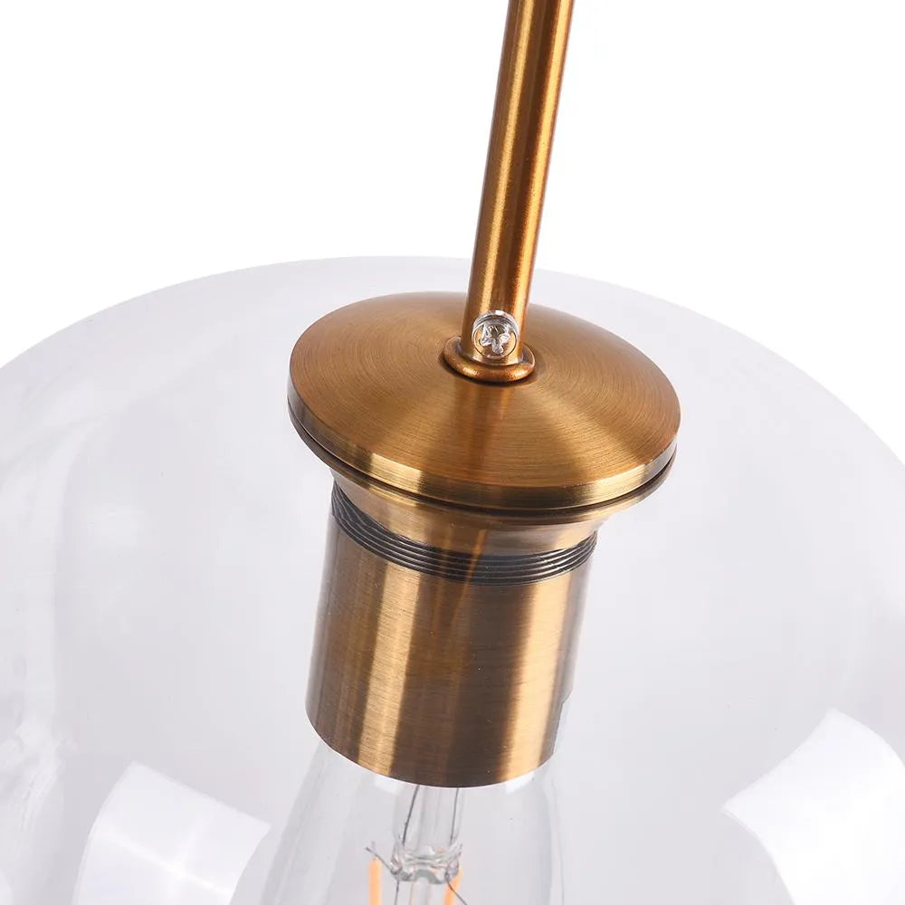 Pendelleuchte mit mehrschichtigen klaren Glasschirmen und Cluster-Design für Wohn- und Esszimmer
