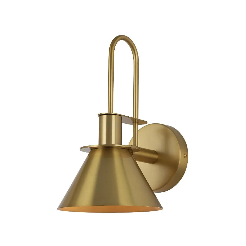 Applique moderne per salotto con paralume conico in metallo, orientabile, per comodino