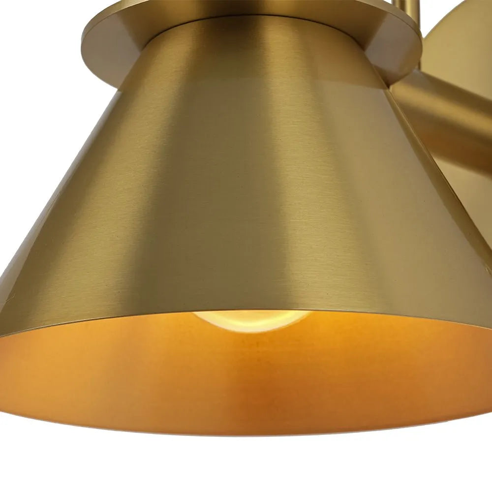 Applique moderne per salotto con paralume conico in metallo, orientabile, per comodino