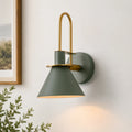 Applique moderne per salotto con paralume conico in metallo, orientabile, per comodino