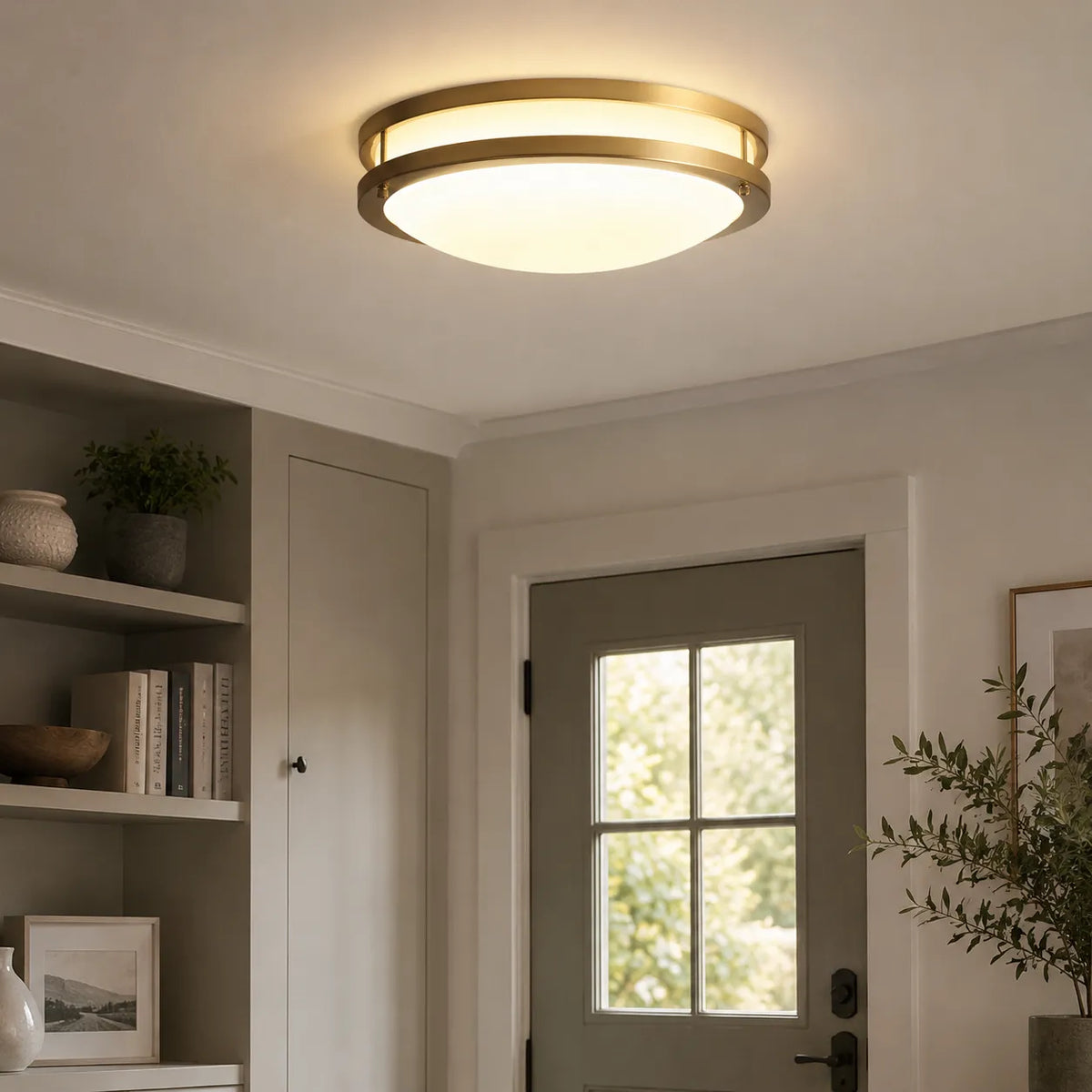 Plafonnier LED moderne en verre en forme de coupe, à intensité variable, Nessa