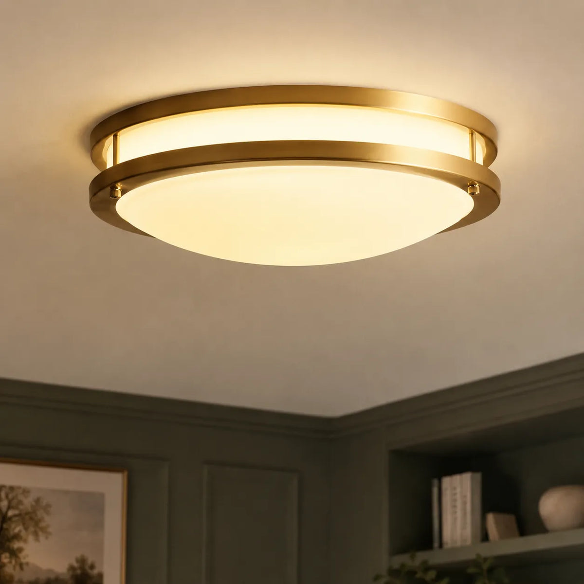 Plafonnier LED moderne en verre en forme de coupe, à intensité variable, Nessa
