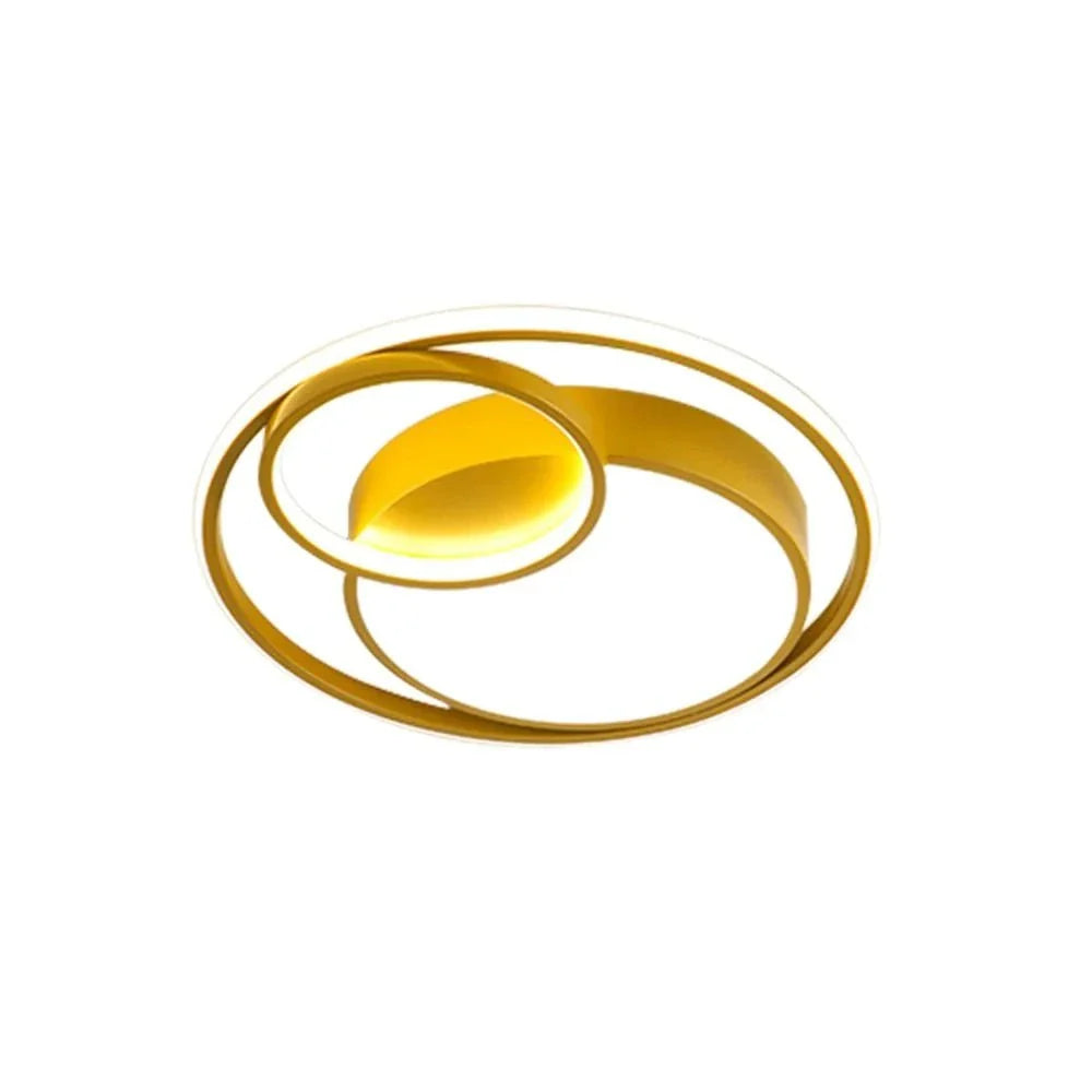Plafoniera LED a conchiglia con design a doppio anello, aderente al soffitto, per camera da letto, corridoio e cucina