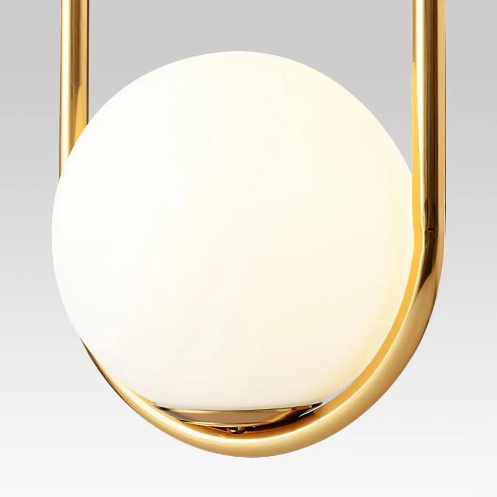 Pendant Light with Milky Glass Globe and Metal Frame for Modern Dining Room Lighting