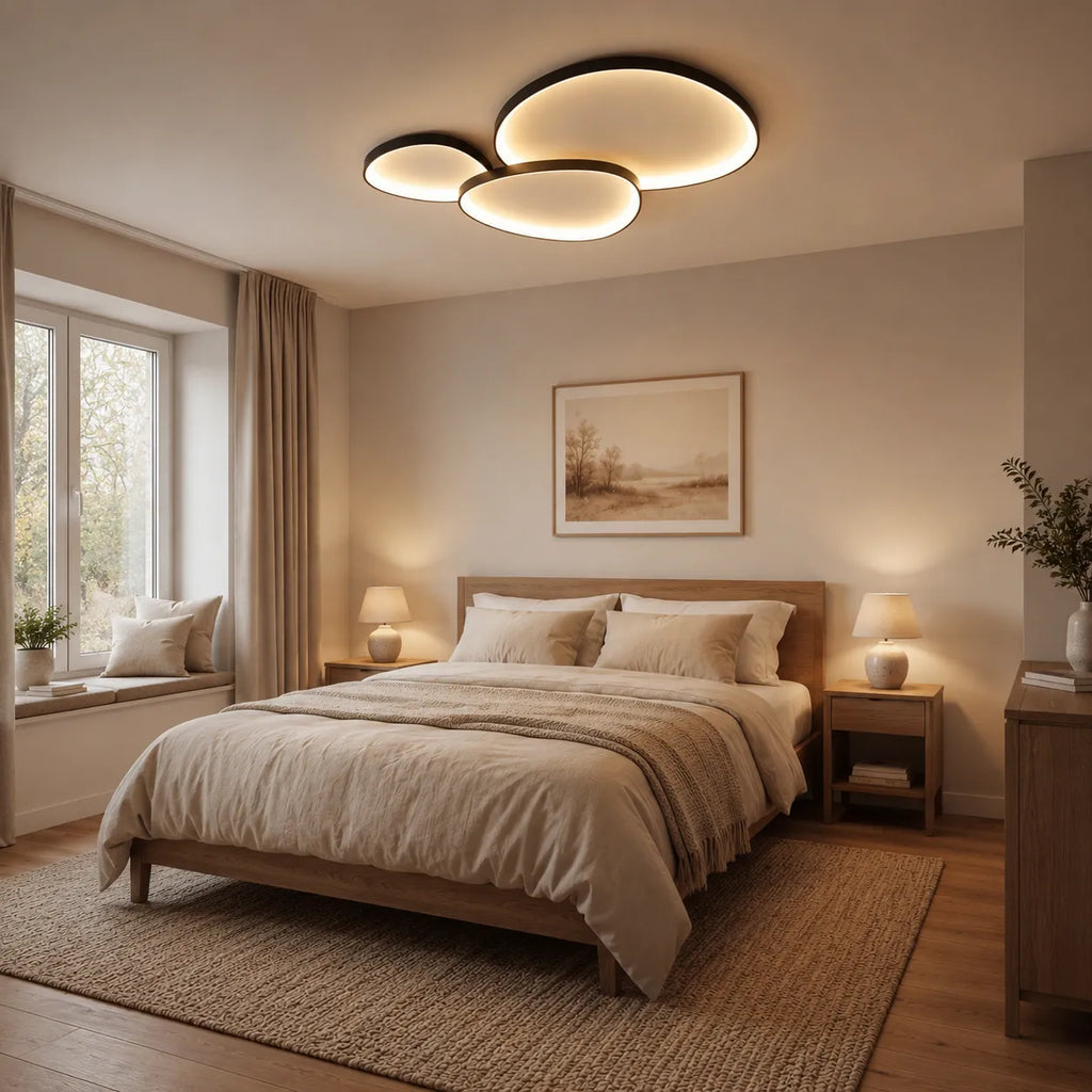 LED-Deckenleuchte mit modernem schwebendem Ringdesign für Schlafzimmer, Esszimmer und Wohnbereich