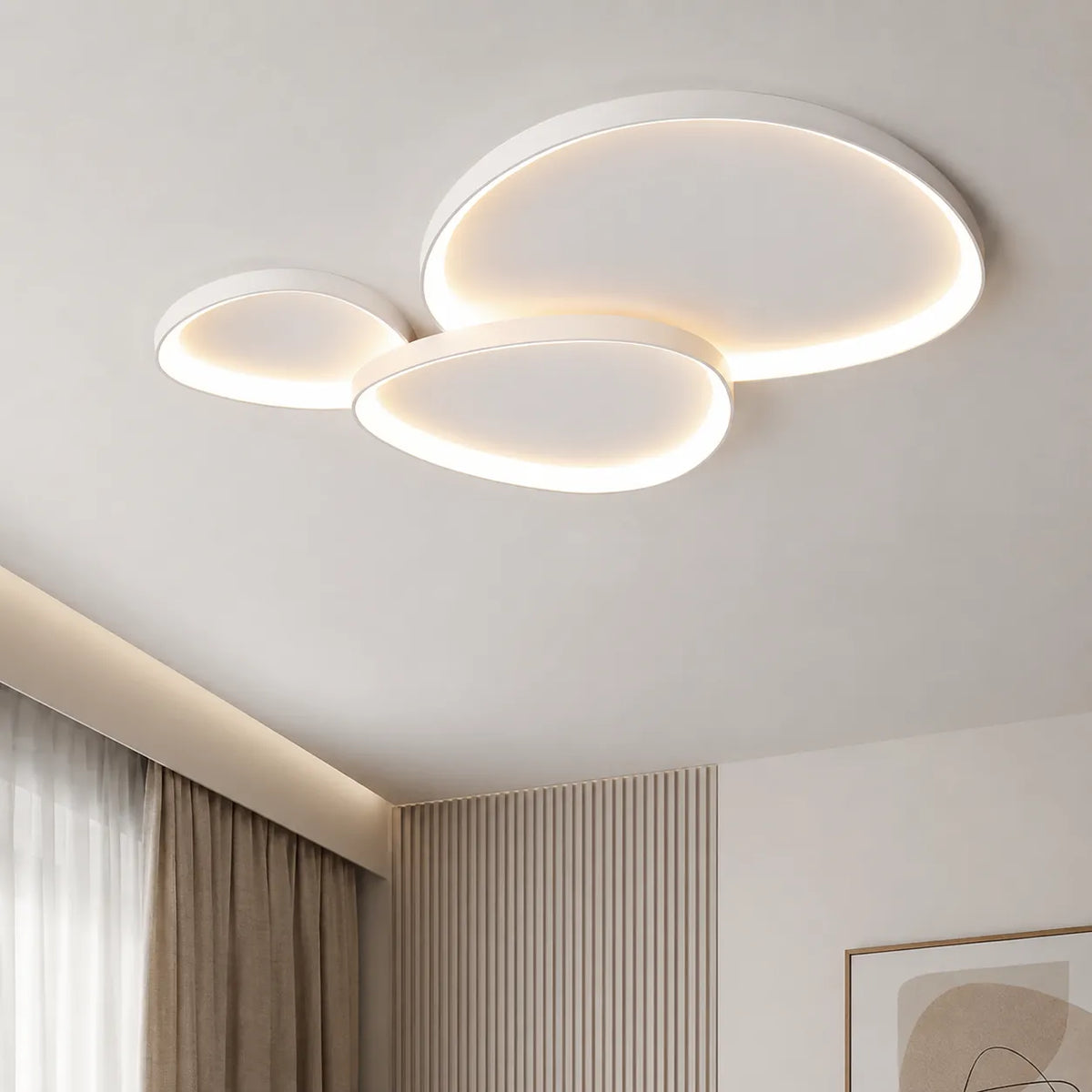 Plafonnier LED à anneau flottant moderne, pour la chambre, la salle à manger ou le salon