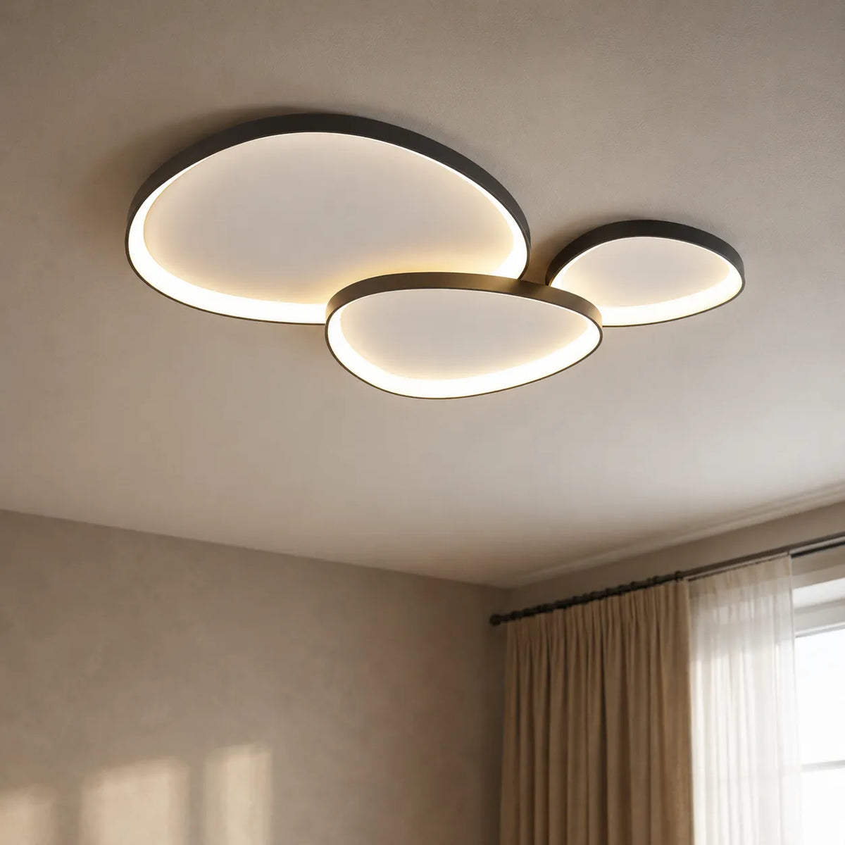 Plafonnier LED à anneau flottant moderne, pour la chambre, la salle à manger ou le salon