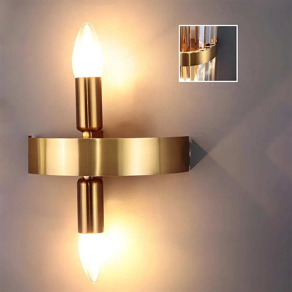 Applique murale Avella moderne en acier inoxydable et cristal