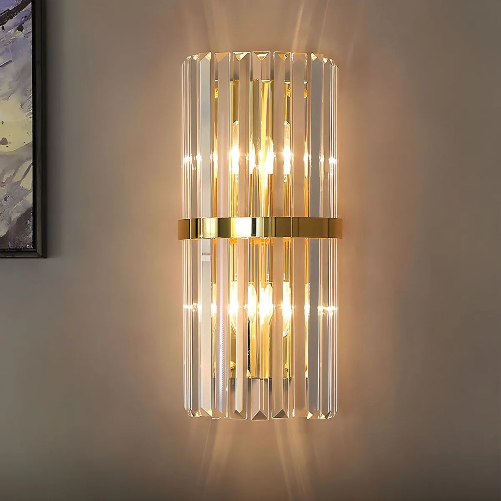 Applique murale Avella moderne en acier inoxydable et cristal