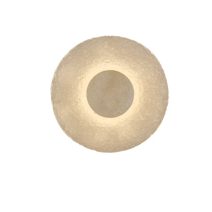 Applique murale avec base en travertin, diffuseur en acrylique et LED, au design moderne