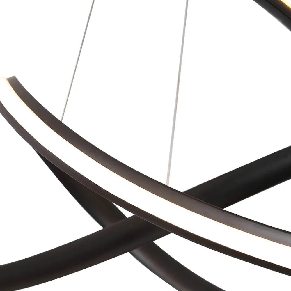 Modern Twisted LED Pendant Light with Sculptural Form and Dimmable Control