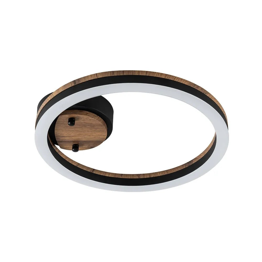 Kitchen Ceiling Lights Semi Flush LED with Modern Wood Accent Ring Design