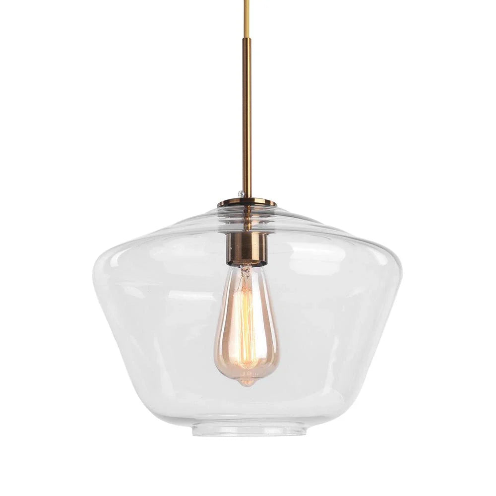 Pendant Light with Geometric Glass Shade and Dimmable LED for Living Room