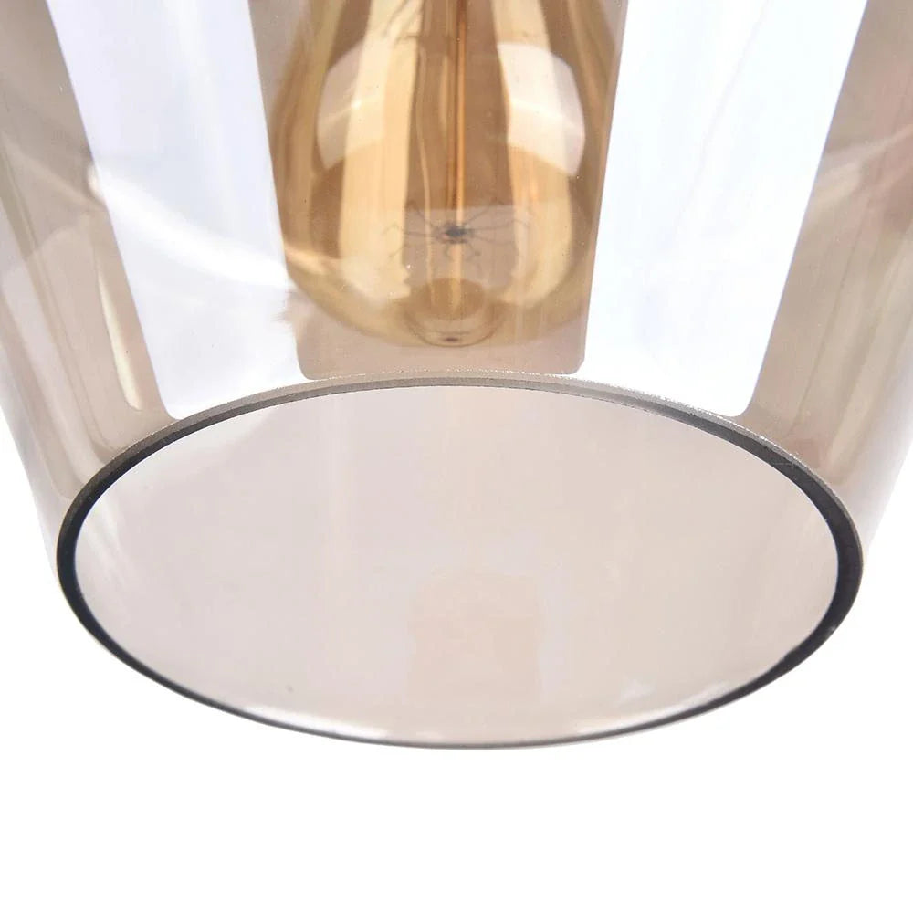 Pendant Light with Geometric Glass Shade and Dimmable LED for Living Room