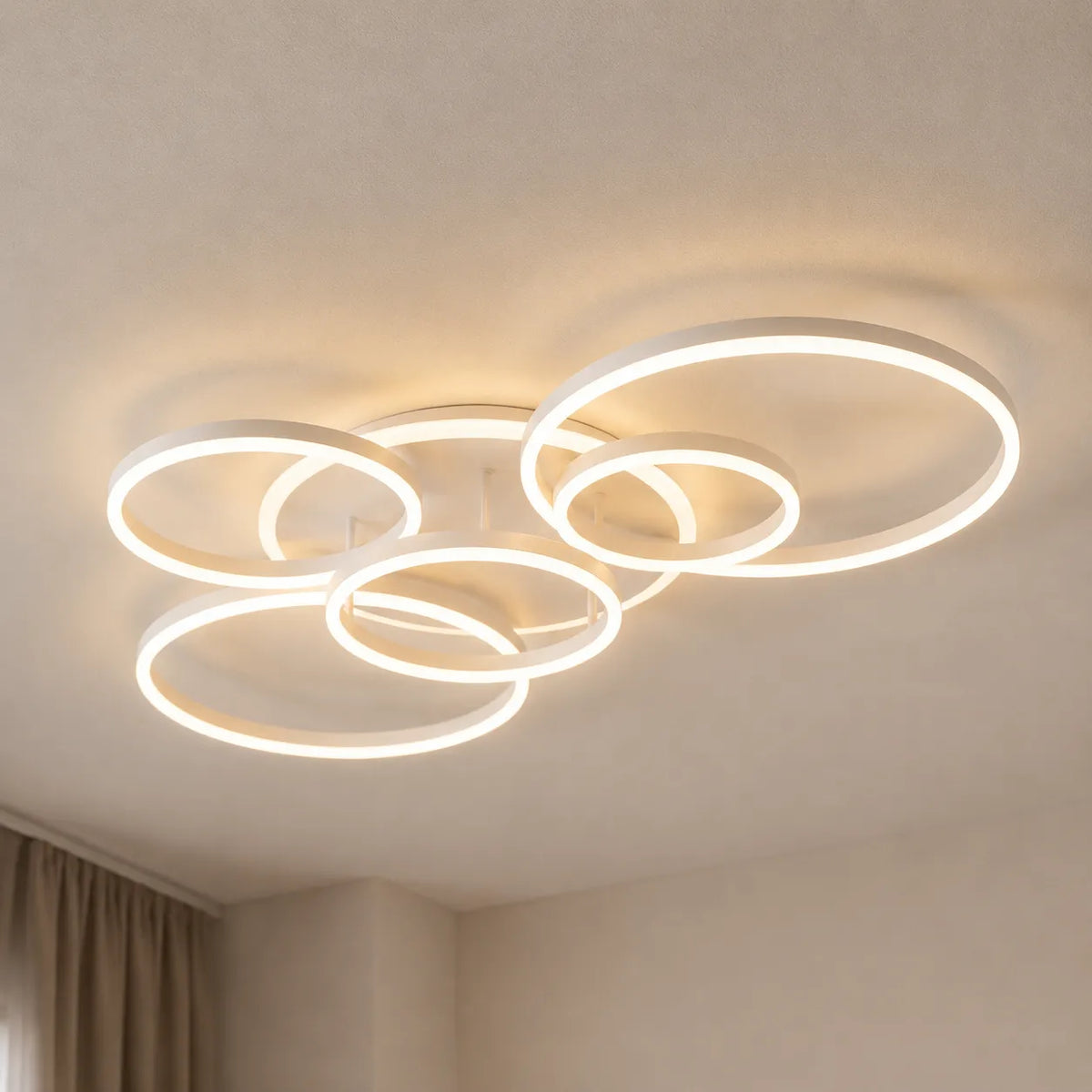 Plafoniera a LED con moderni anelli sovrapposti, per camera da letto, soggiorno e salotto